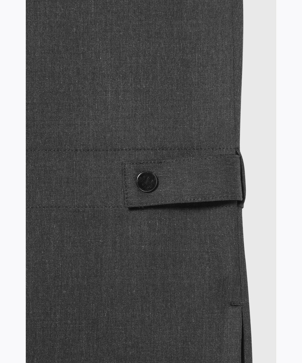 DÉPAREILLÉ WOOL TWILL SHORT SLEEVE COMBINAISON / ウールツイルショートスリーブコンビネゾン チャコールグレー