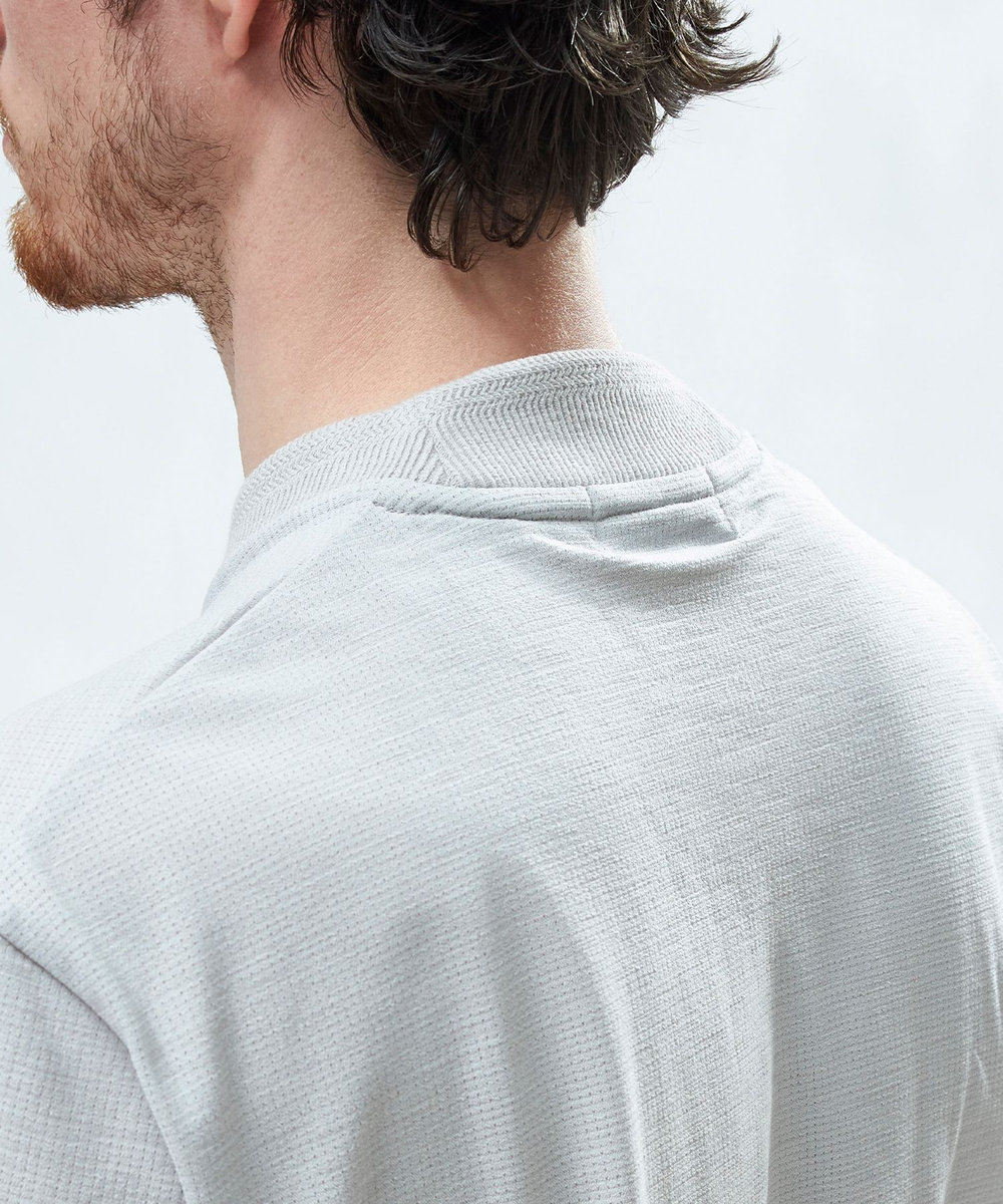 MEN'S BIGI 東レPrimeflex 麻調ドットメッシュ クルーネックTシャツ＜吸水速乾/通気性＞ グレー