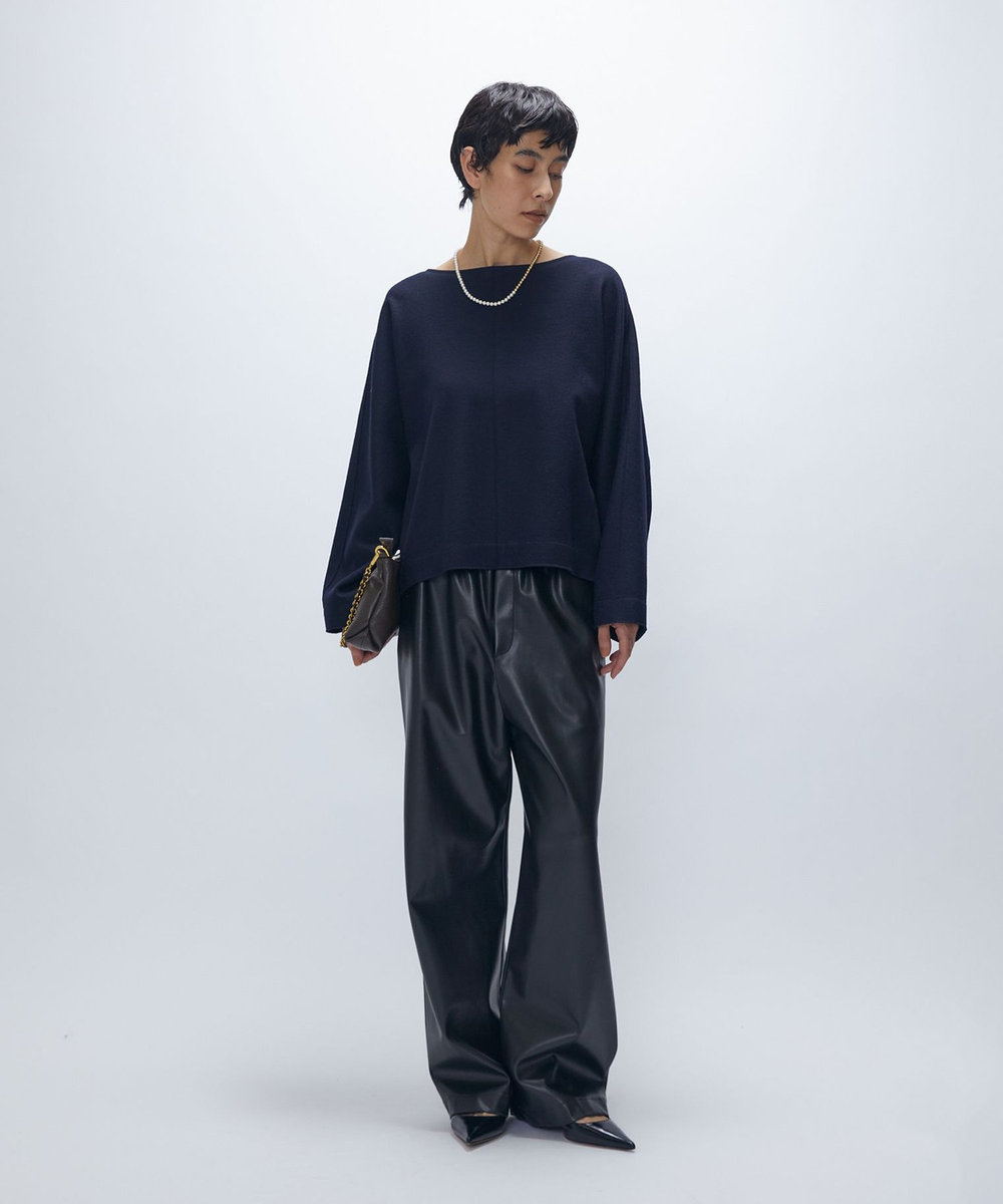 1er Arrondissement ウールスムースドルマントップス ネイビー