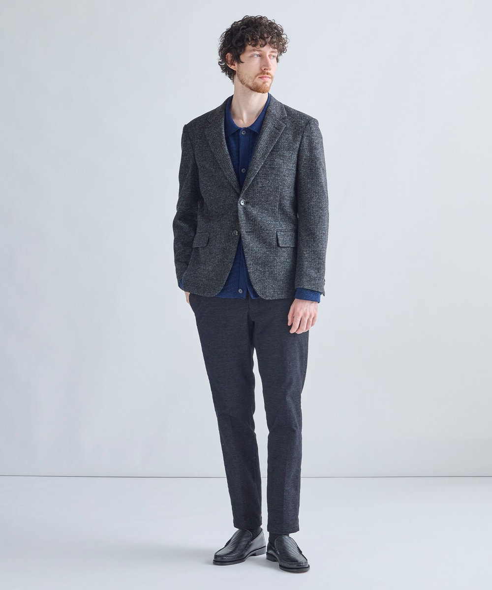 MEN'S BIGI Lanificio Romaウールジャージライクジャケット チャコールグレー