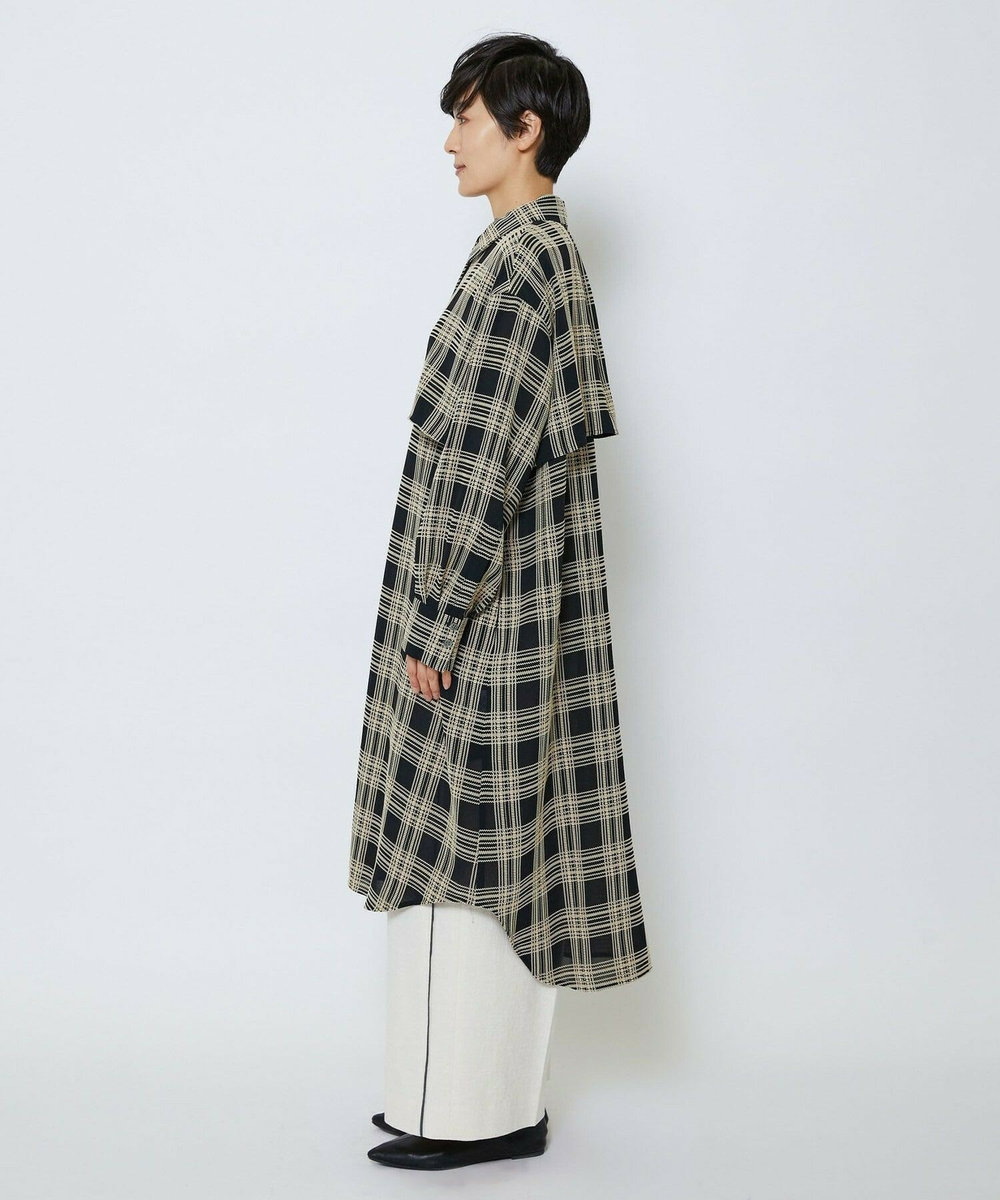 MOGA Collection MOGA Collection ジョーゼットチェックシャツワンピース ブラック