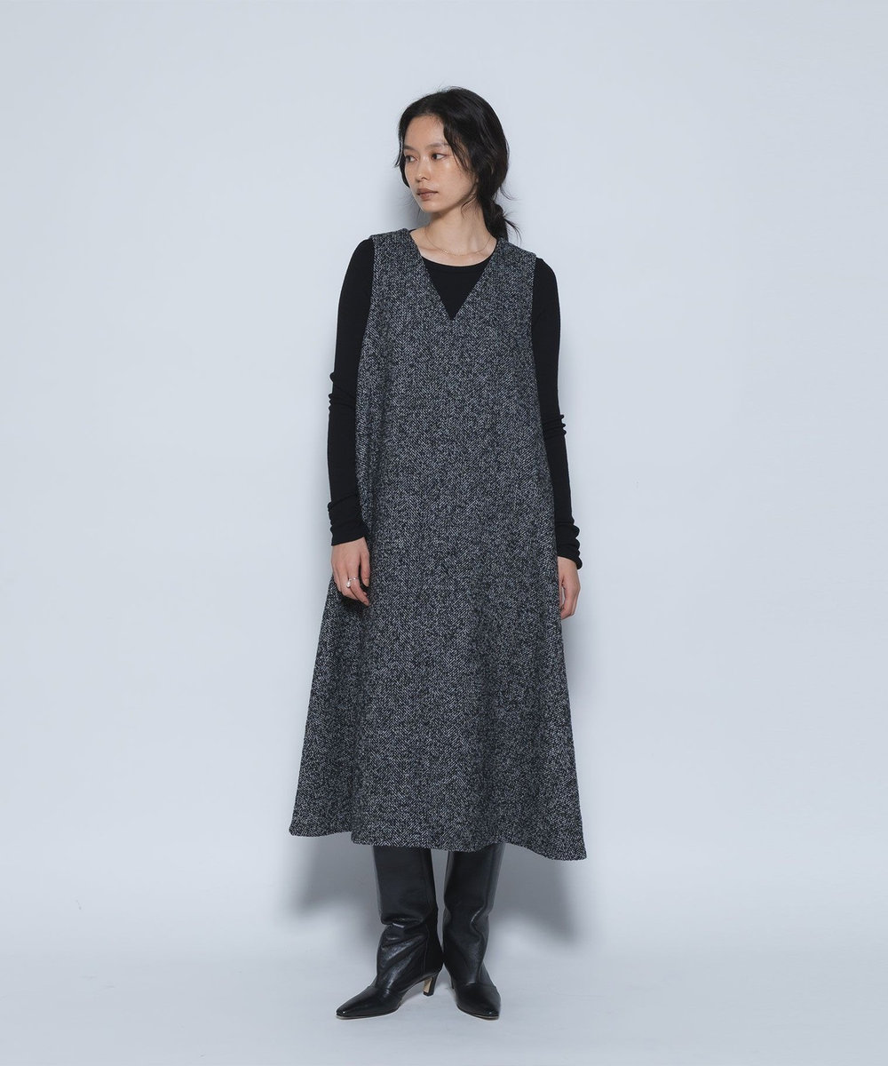 1er Arrondissement ウールチューブラークルーネックトップス ブラック