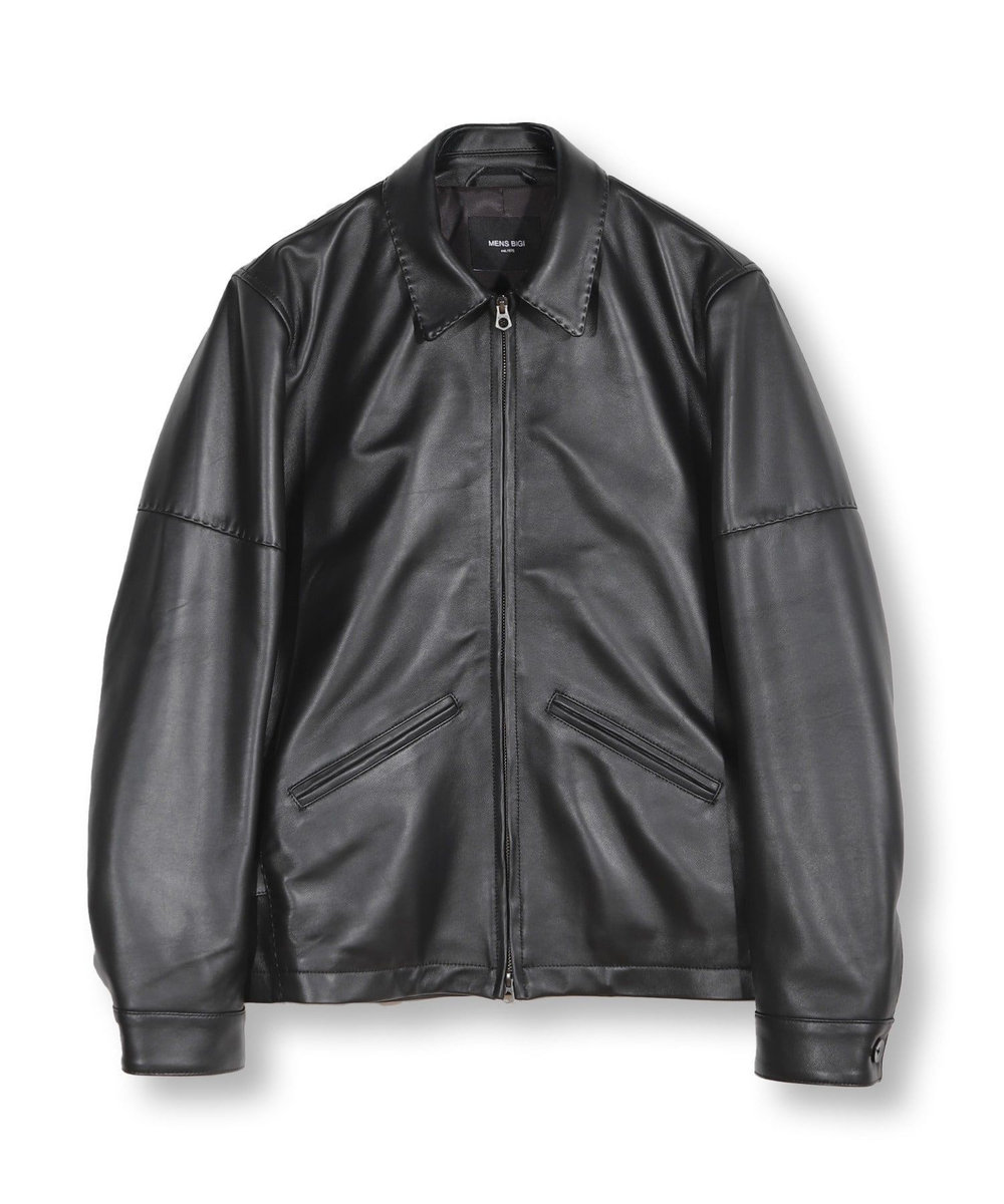 MEN'S BIGI クロームタンニングシープレザージャケット ブラック