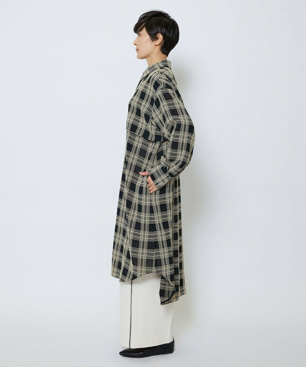 MOGA Collection MOGA Collection ジョーゼットチェックシャツワンピース ブラック