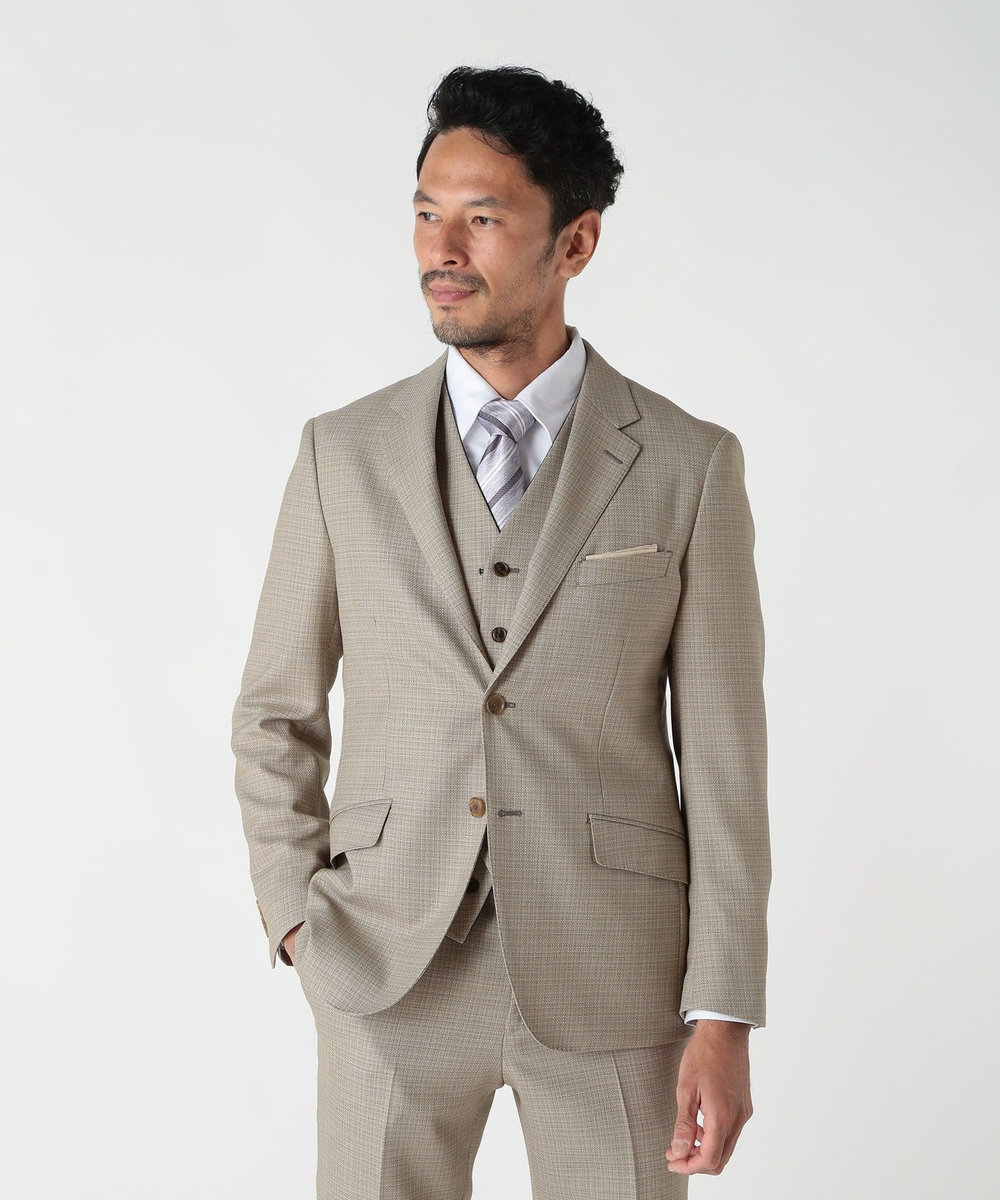 MEN'S BIGI ミックスヤーン/ポップサックテーラードジャケット ベージュ