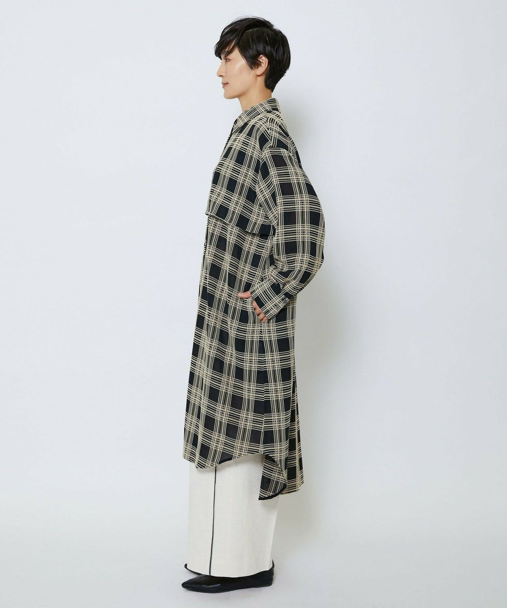 MOGA Collection MOGA Collection ジョーゼットチェックシャツワンピース ブラック