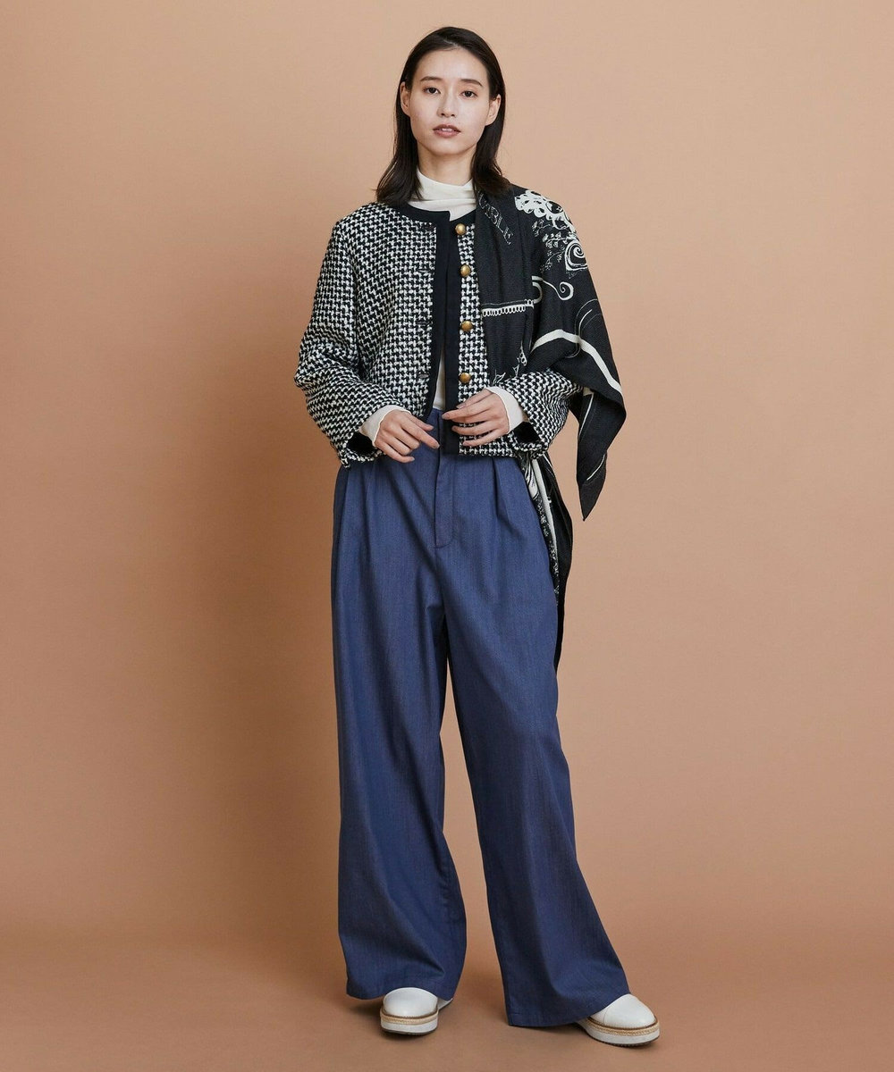 L'EQUIPE リヨセルデニムワイドパンツ ブルー