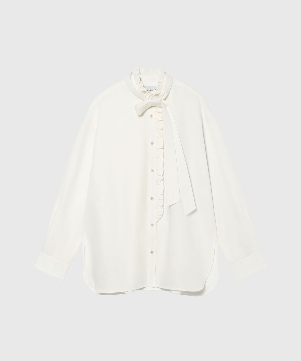 DÉPAREILLÉ LIGHT DENIM BOW SHIRT / ライトデニムボウシャツ オフホワイト