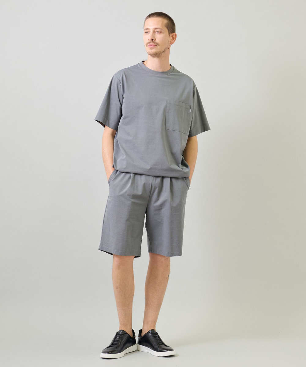 UNION STATION ペーパータッチドローコードTシャツ＜ストレッチ・速乾・マシンウォッシャブル・イージーケア接触冷感＞ グレー