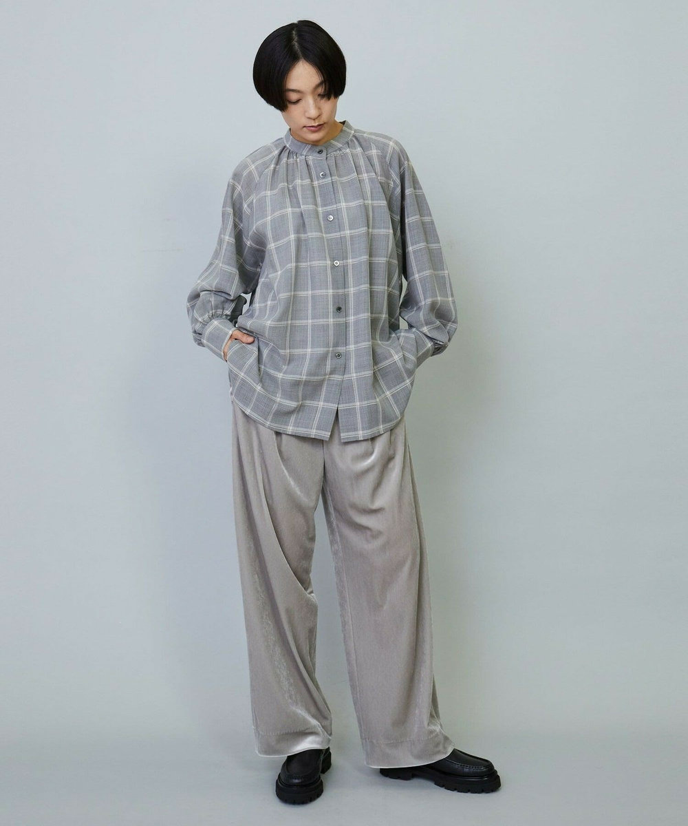 MOGA トリアセベロアセミワイドパンツ グレー