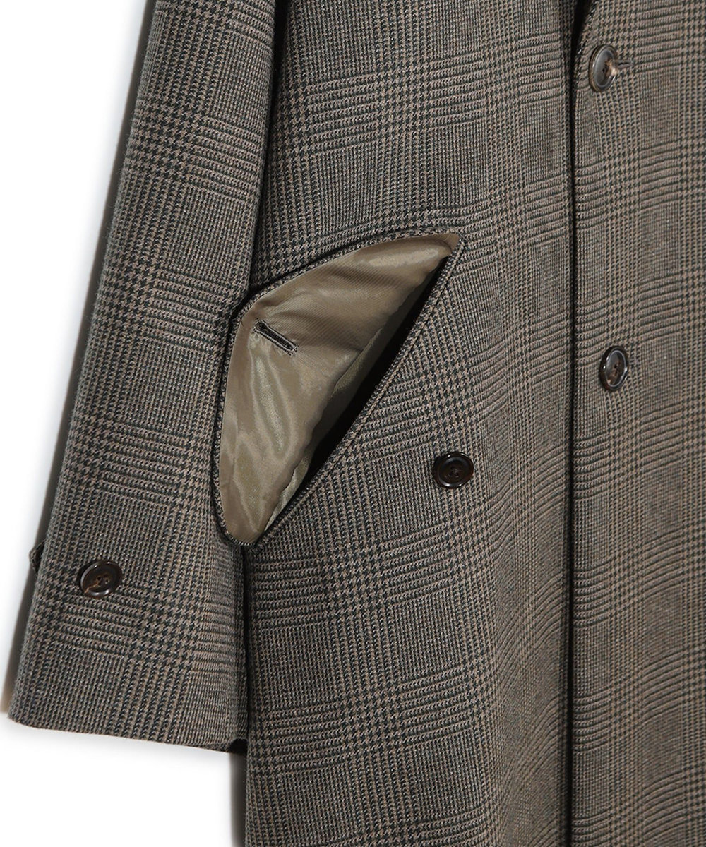 MEN'S BIGI 【50th Anniv . 菊池武夫】WOOL GLEN PLAID COAT カーキ
