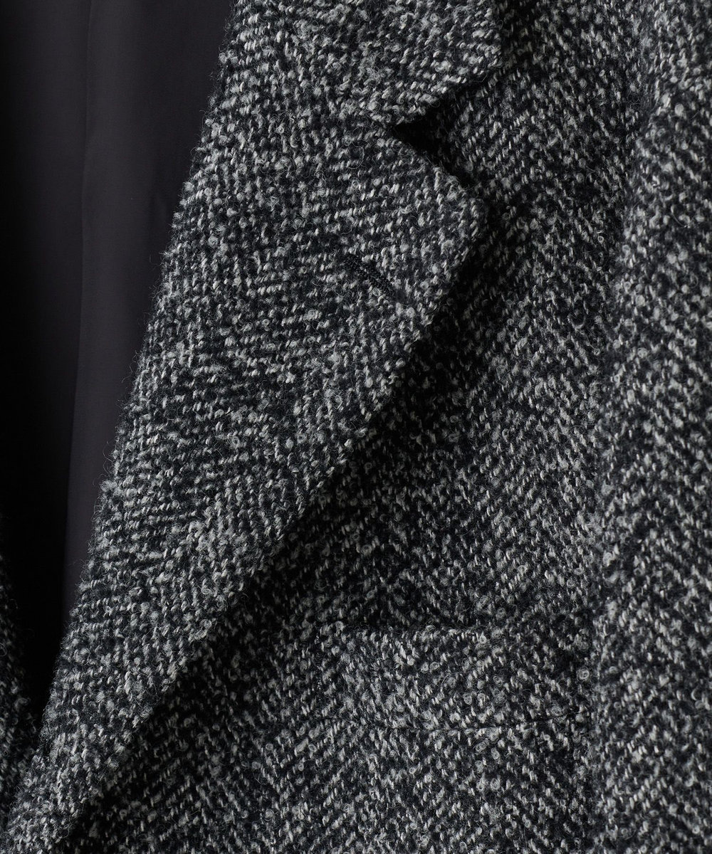 MEN'S BIGI 【BASED ON MEN'S BIGI HERITAGE】ヘリンボーン シングルチェスターコート ブラック系その他
