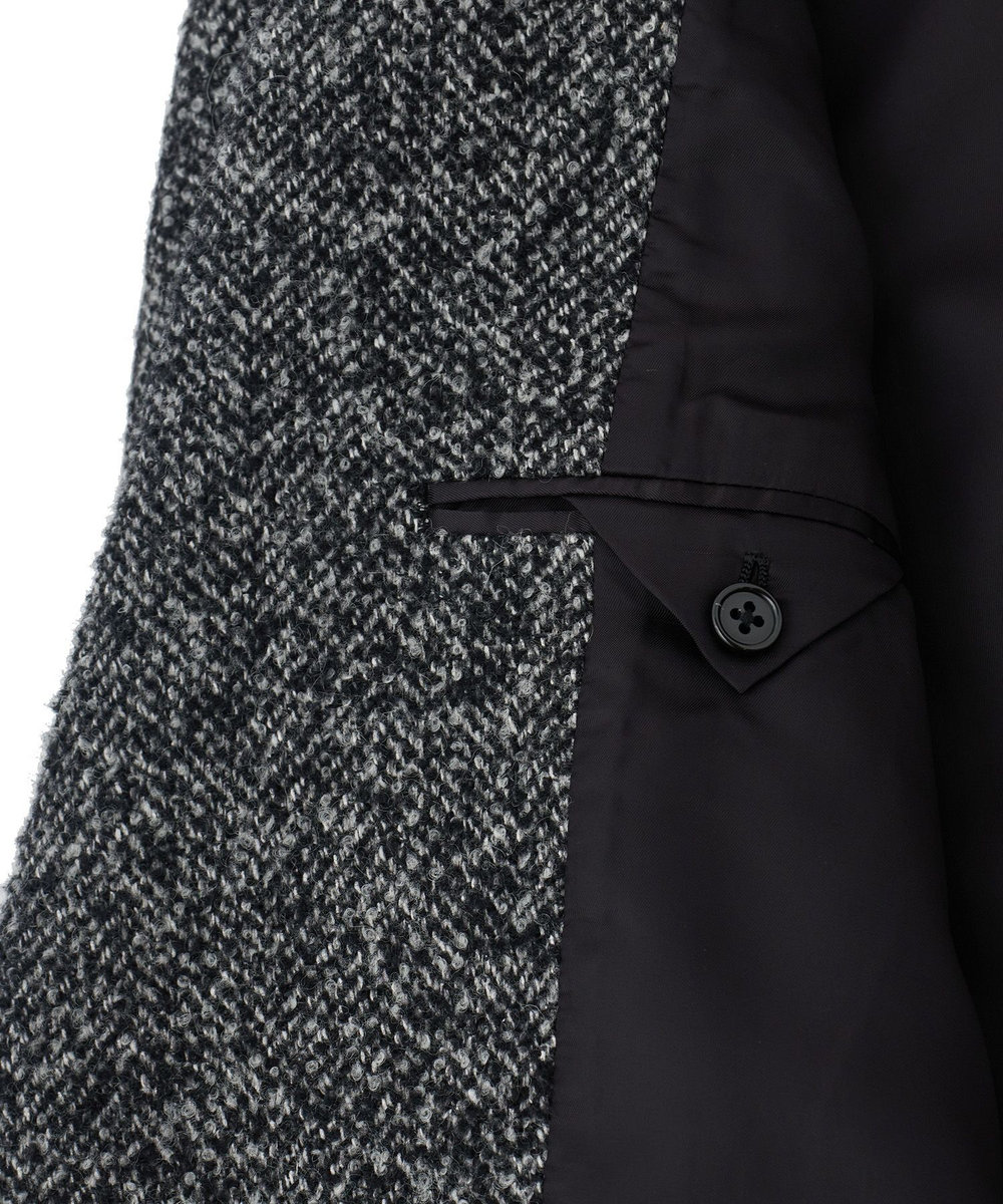 MEN'S BIGI 【BASED ON MEN'S BIGI HERITAGE】ヘリンボーン シングルチェスターコート ブラック系その他