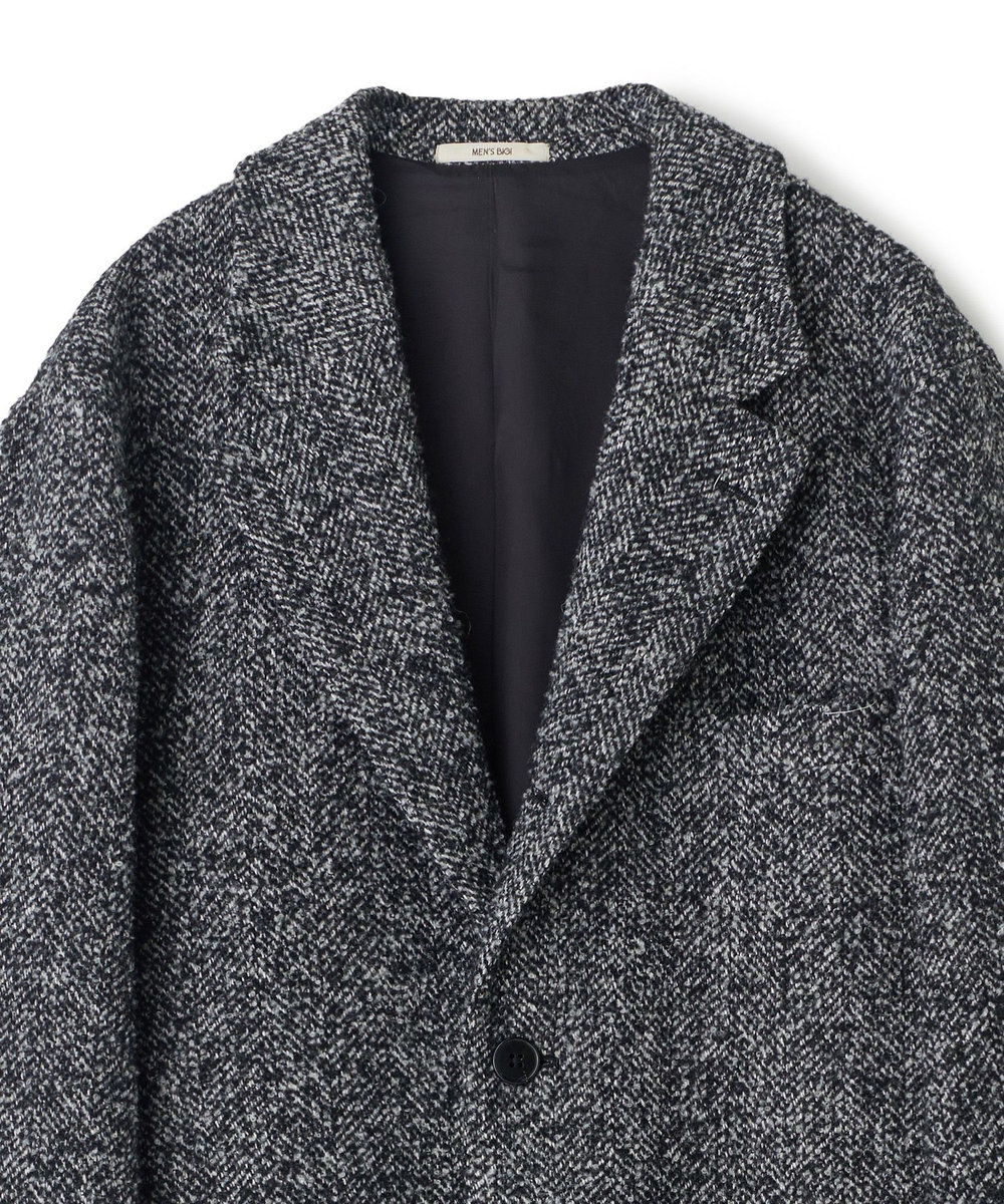 MEN'S BIGI 【BASED ON MEN'S BIGI HERITAGE】ヘリンボーン シングルチェスターコート ブラック系その他