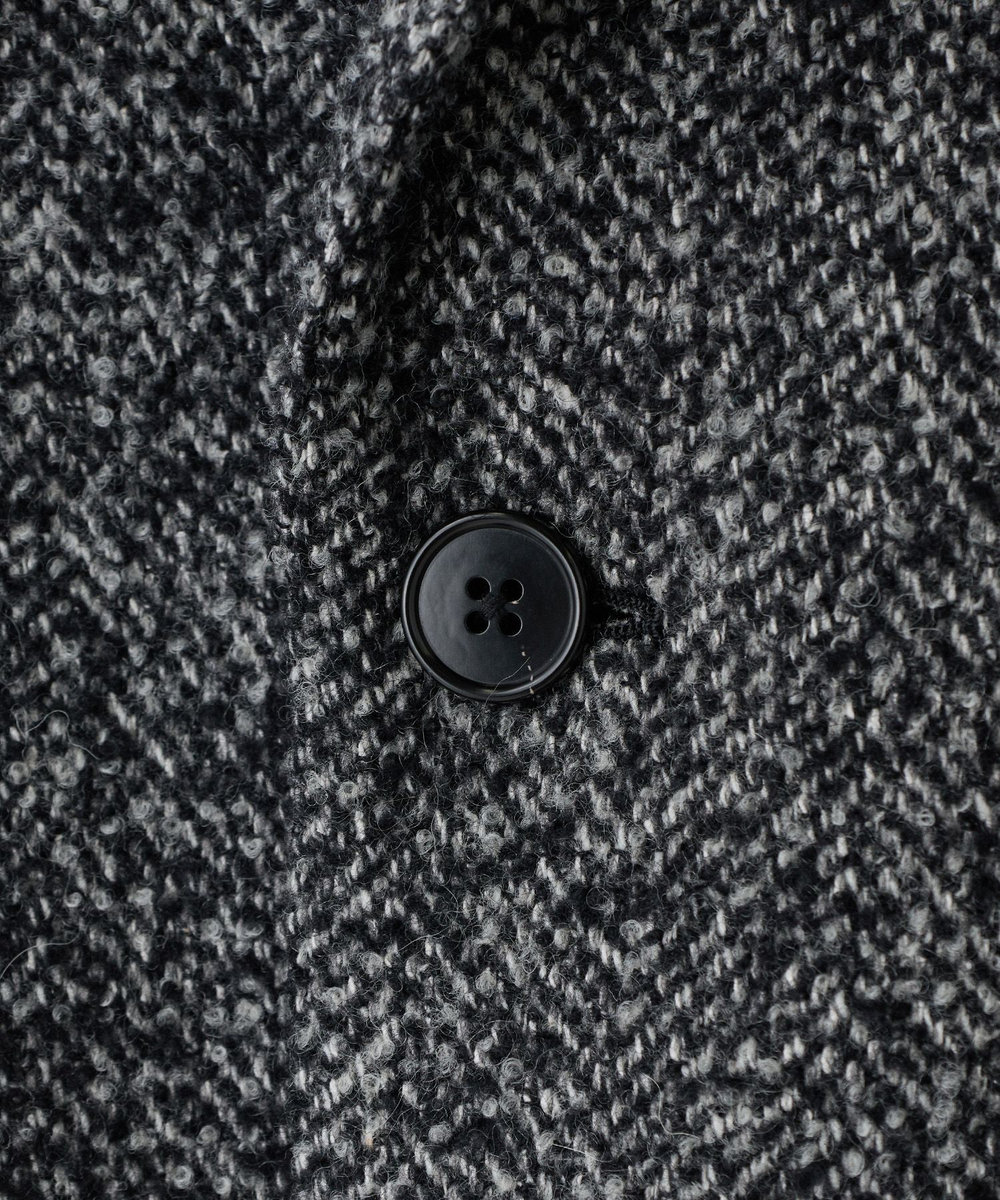 MEN'S BIGI 【BASED ON MEN'S BIGI HERITAGE】ヘリンボーン シングルチェスターコート ブラック系その他