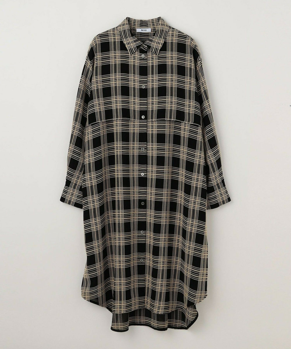 MOGA Collection MOGA Collection ジョーゼットチェックシャツワンピース ブラック