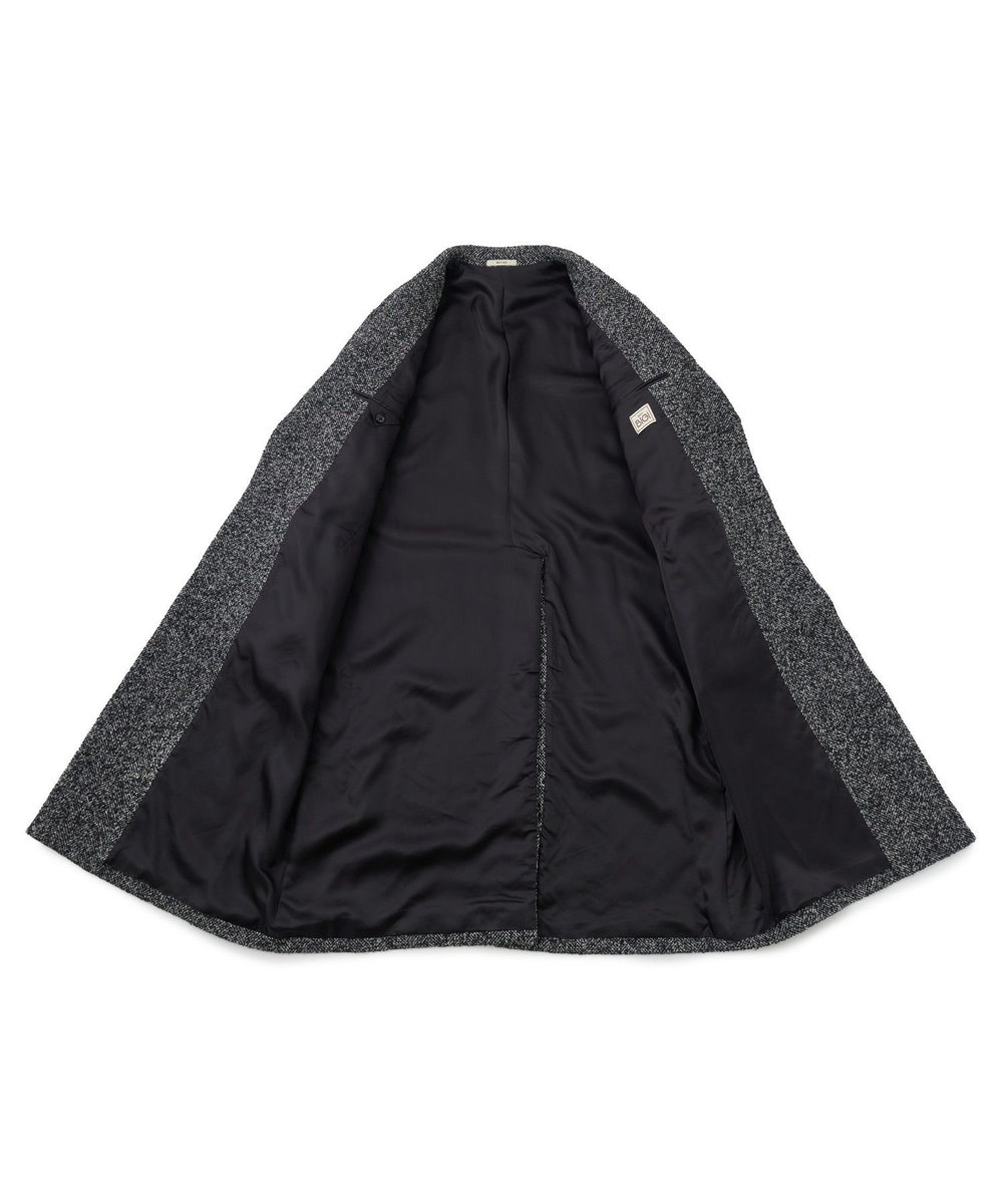 MEN'S BIGI 【BASED ON MEN'S BIGI HERITAGE】ヘリンボーン シングルチェスターコート ブラック系その他
