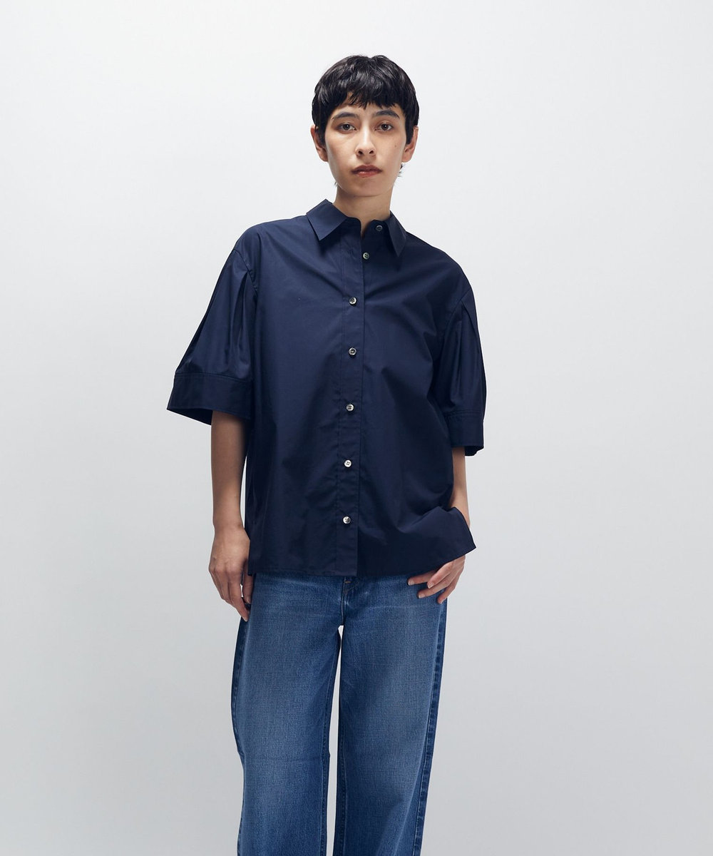 1er Arrondissement フォルムスリーブシャツ ネイビー