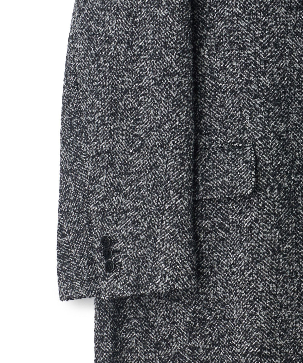 MEN'S BIGI 【BASED ON MEN'S BIGI HERITAGE】ヘリンボーン シングルチェスターコート ブラック系その他