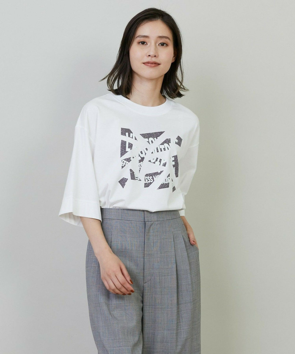 L'EQUIPE Lサイズ（大きいサイズ） 【大きいサイズ】ブロークンロゴTシャツ ホワイト