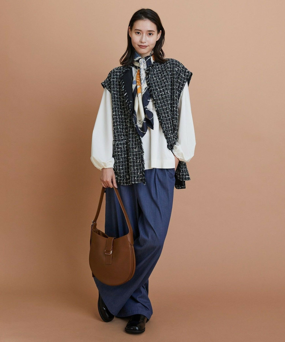 L'EQUIPE リヨセルデニムワイドパンツ ブルー
