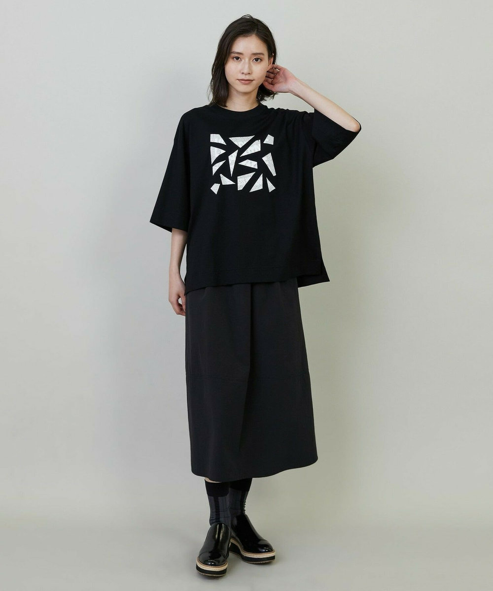 L'EQUIPE Lサイズ（大きいサイズ） 【大きいサイズ】ブロークンロゴTシャツ ブラック