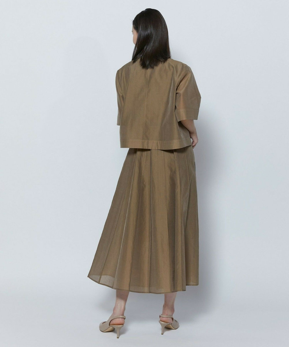 L'EQUIPE COUTURIER C/SEオーガンジーノーカラージャケット モカ