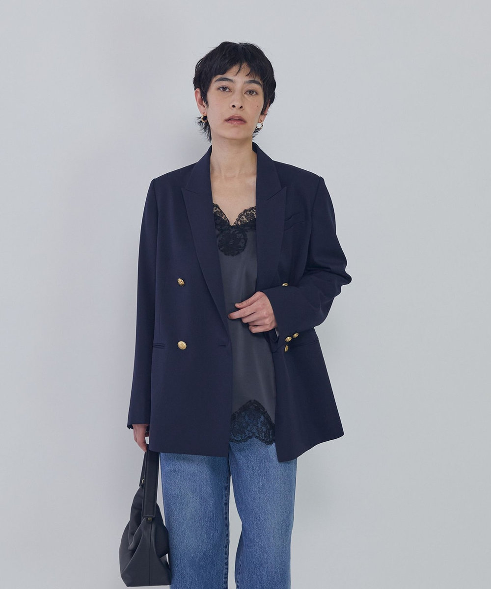 1er Arrondissement ウールギャバジンジャケット ネイビー