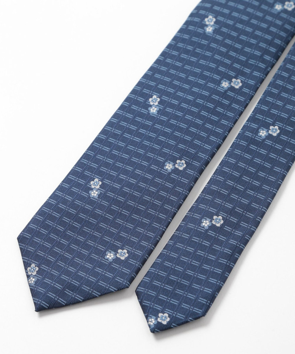 MEN'S BIGI 【TIE YOUR TIE(タイユアタイ)】フィレンツェフローラル柄ネクタイ ネイビー