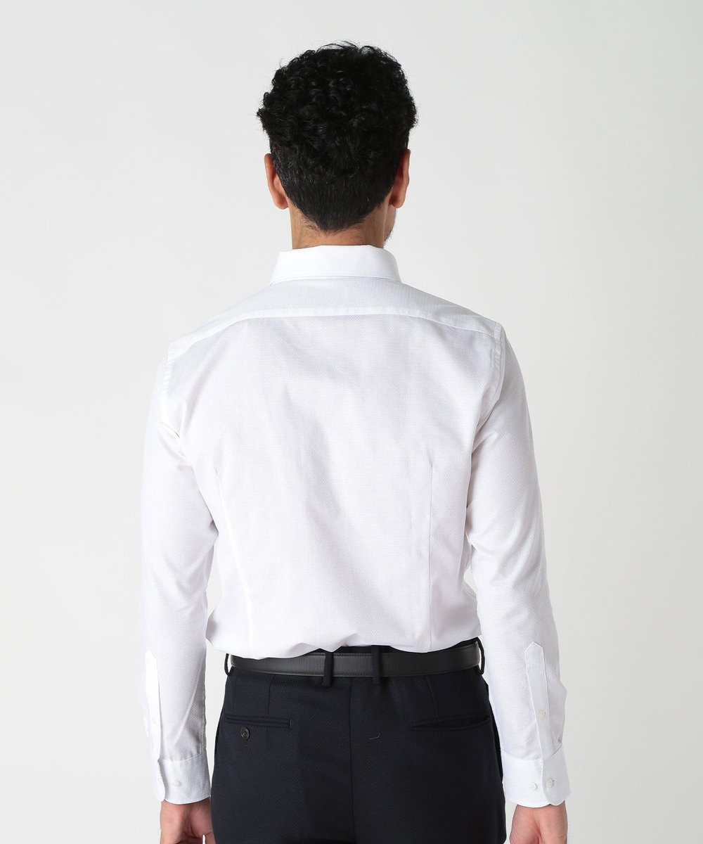 MEN'S BIGI コットンポリエステルドビーシャツ<吸水速乾> ホワイト