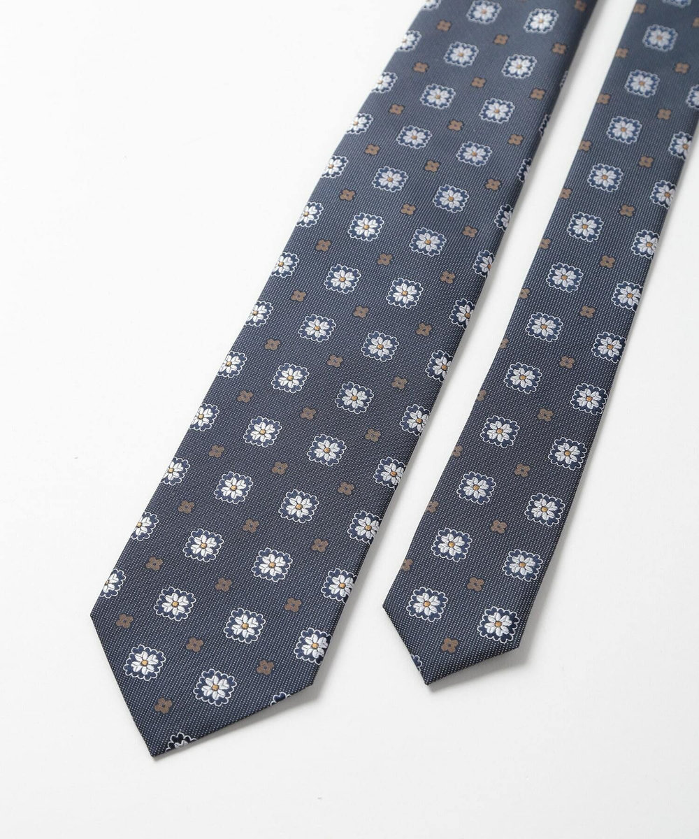 MEN'S BIGI 【TIE YOUR TIE(タイユアタイ)】ヴィンテージフラワー柄ネクタイ ネイビー
