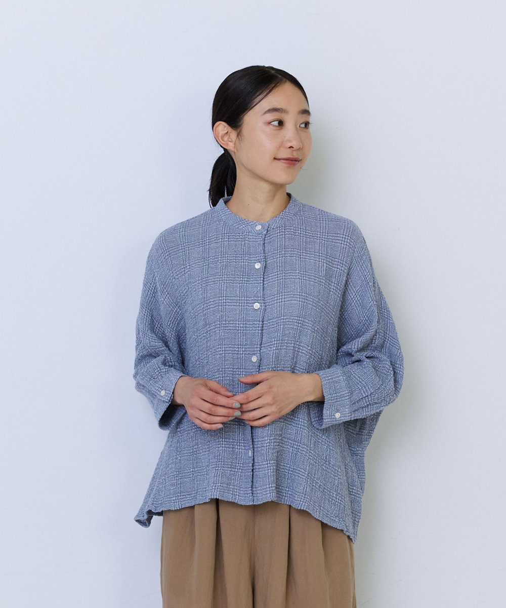 ADIEU TRISTESSE コットンリネンワイドシルエットブラウス ブルー系その他