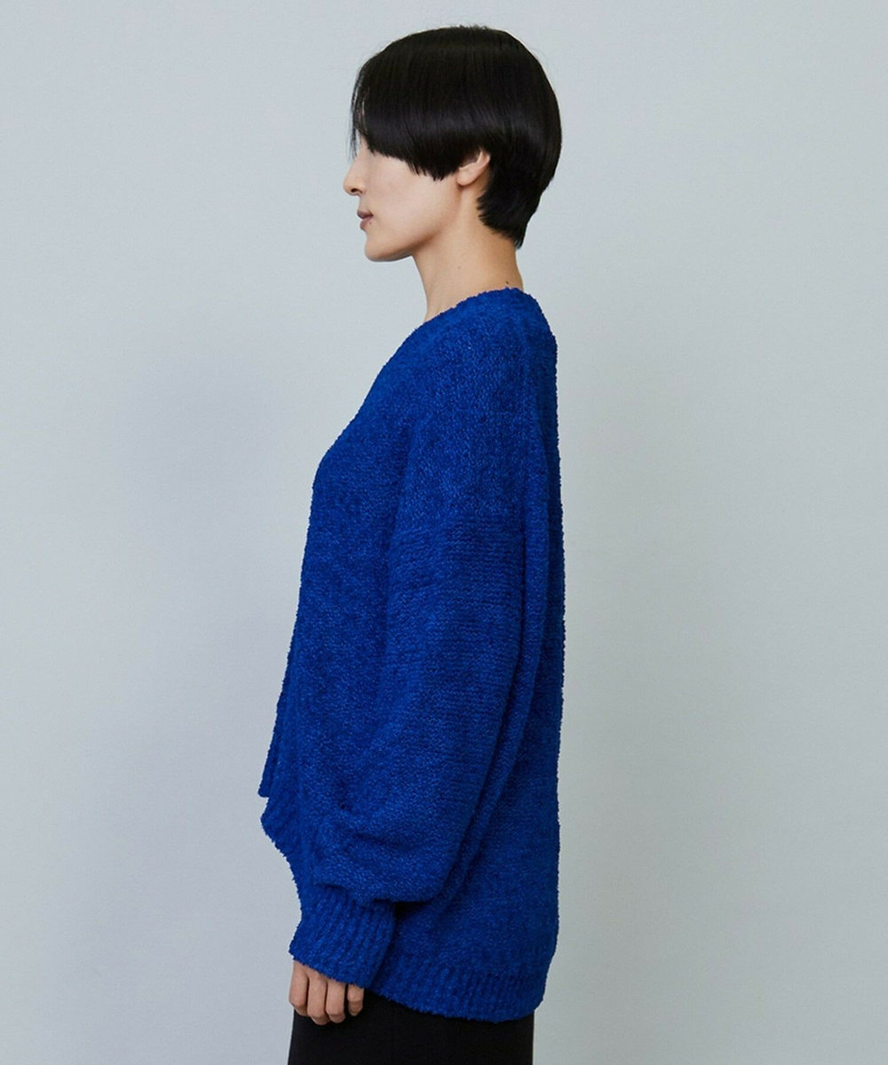 MOGA DALIA Vネックショートニットトップス ブルー