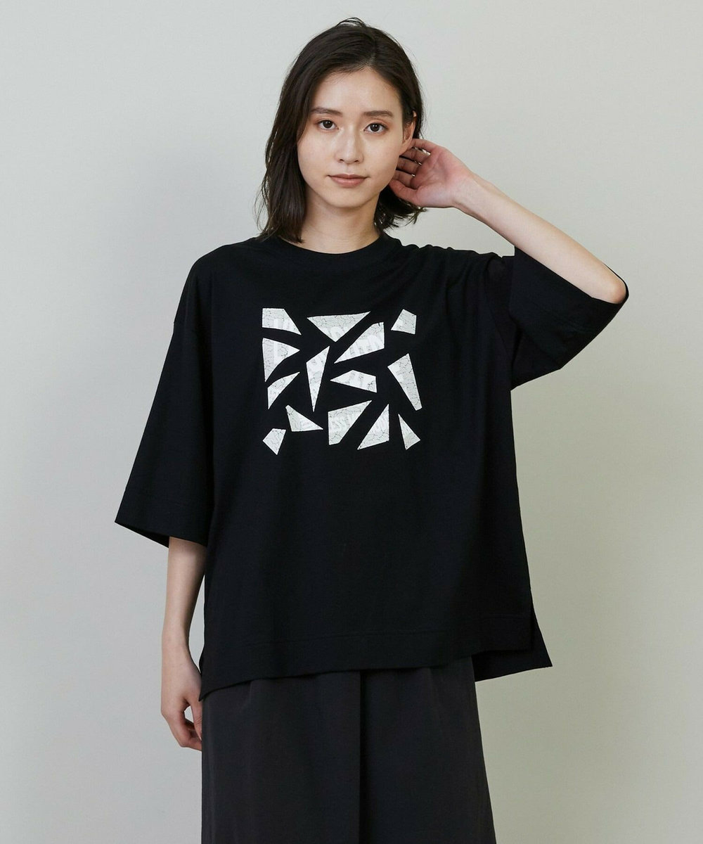 L'EQUIPE Lサイズ（大きいサイズ） 【大きいサイズ】ブロークンロゴTシャツ ブラック