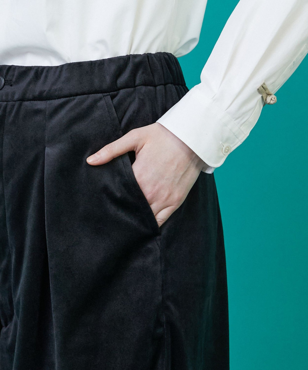 FRAPBOIS ベロアサール パンツ ブラック