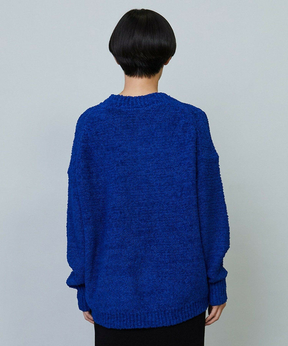 MOGA DALIA Vネックショートニットトップス ブルー