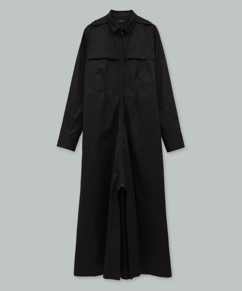 endalence Rコットンロングシャツドレス ブラック