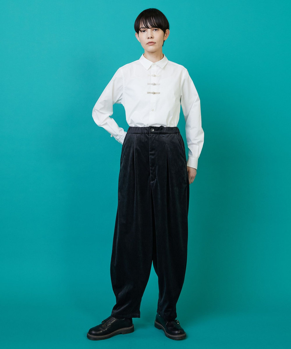 FRAPBOIS ベロアサール パンツ ブラック