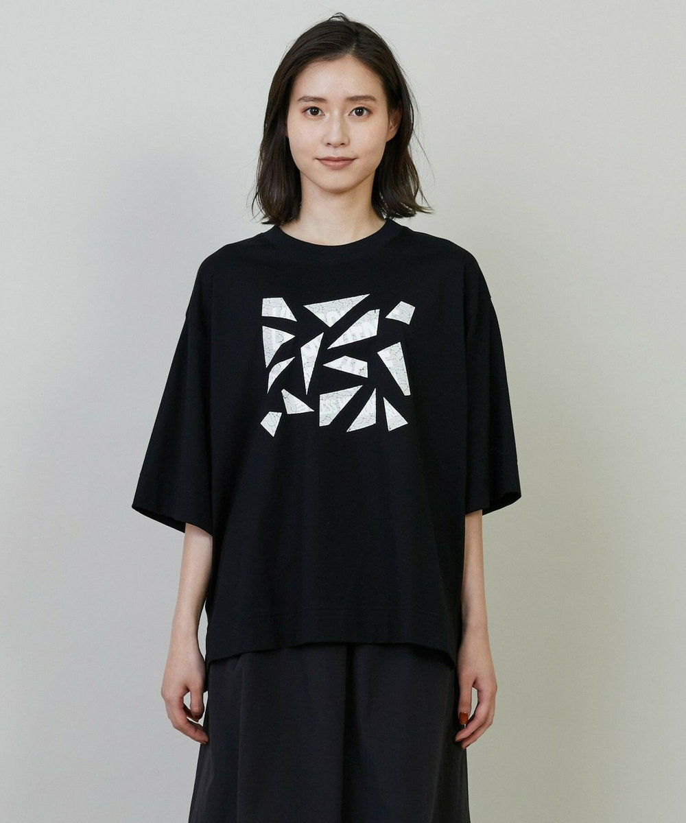 L'EQUIPE Lサイズ（大きいサイズ） 【大きいサイズ】ブロークンロゴTシャツ ブラック