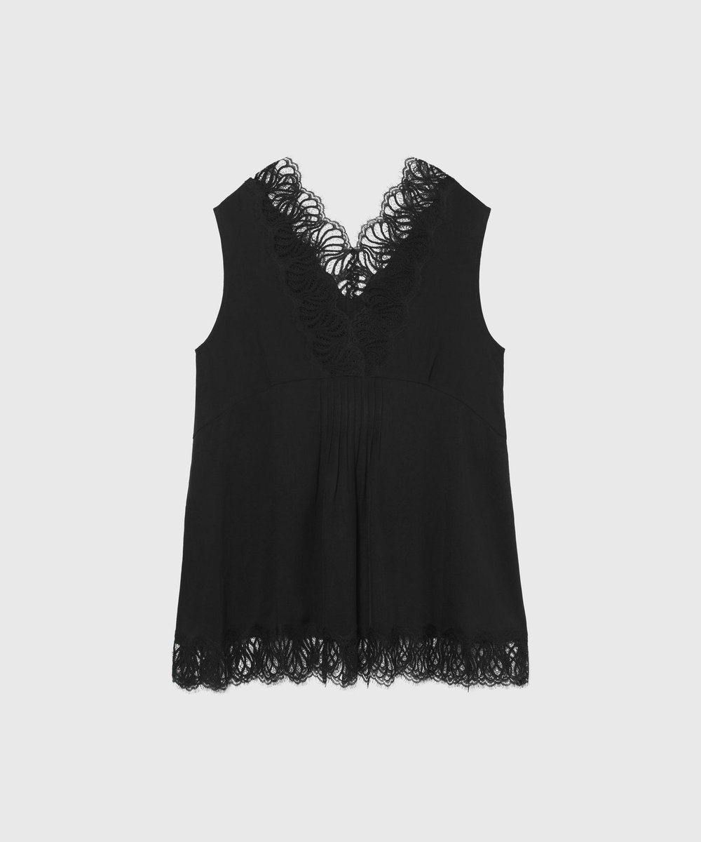 DÉPAREILLÉ LACE DOCKING BLOUSE / レースドッキングブラウス ブラック