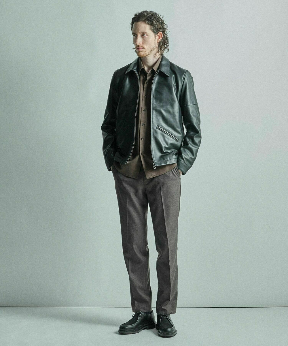 MEN'S BIGI クロームタンニングシープレザージャケット ブラック