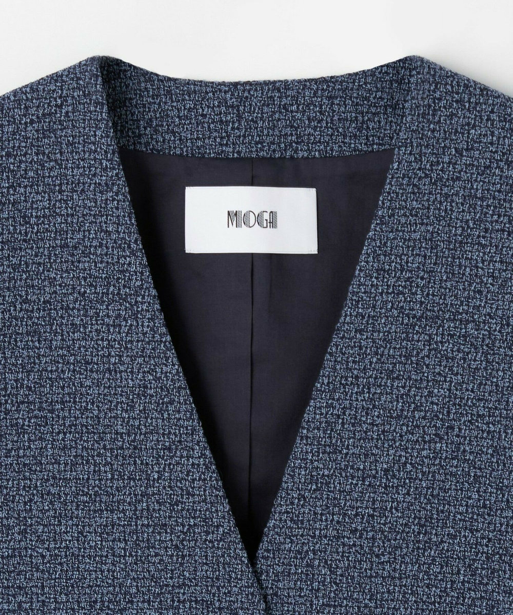 MOGA Collection Lサイズ（大きいサイズ） 【大きいサイズ】[MOGA Collection]ファンシーツイードジレ ネイビー