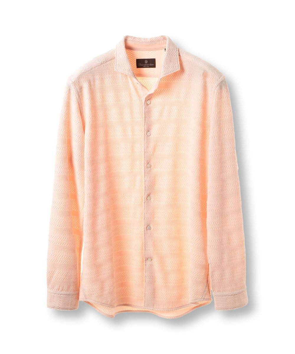 MEN'S BIGI ショートポイントカラージャージシャツ サーモンピンク