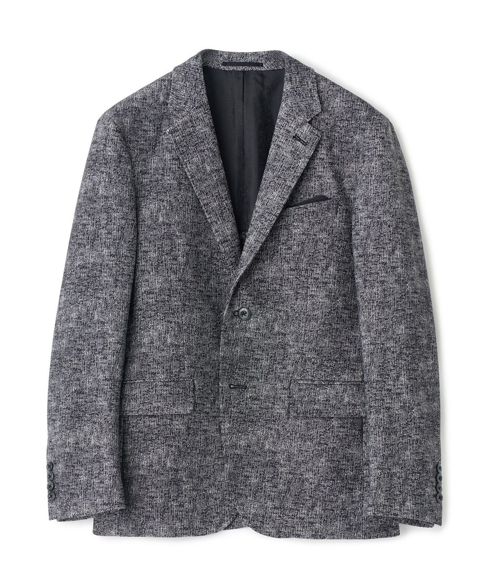MEN'S BIGI ヒートパフォーマー ツイードプリント ストレッチジャケット［保温/ハイパワー2wayストレッチ］ ブラック