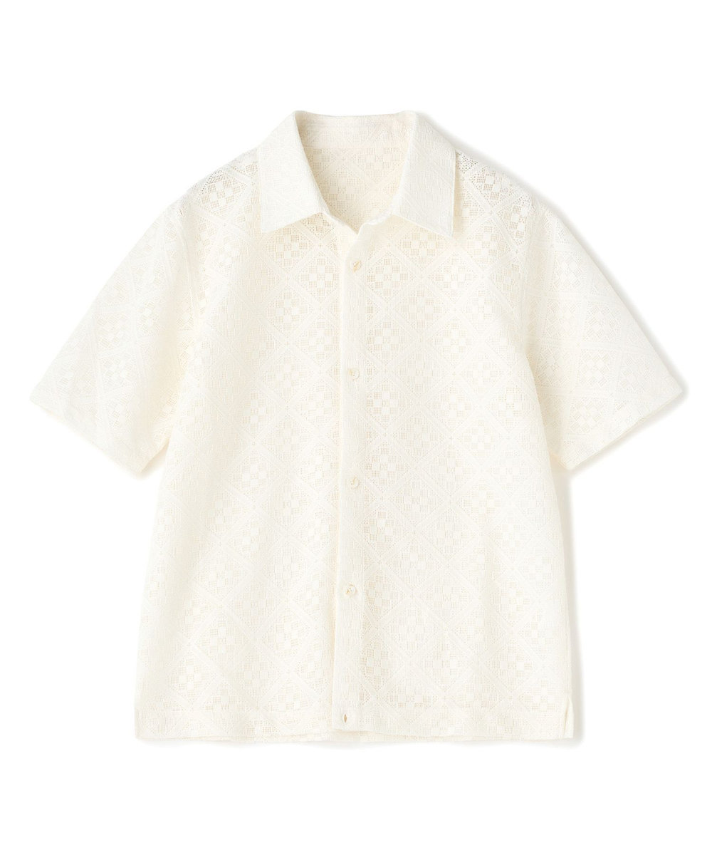 MEN'S BIGI シアージャカード レギュラーカラーシャツ ホワイト
