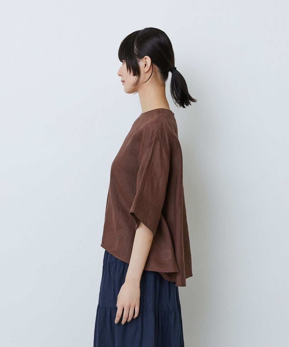 LOISIR ラミーフィッシュテールブラウス ブラウン