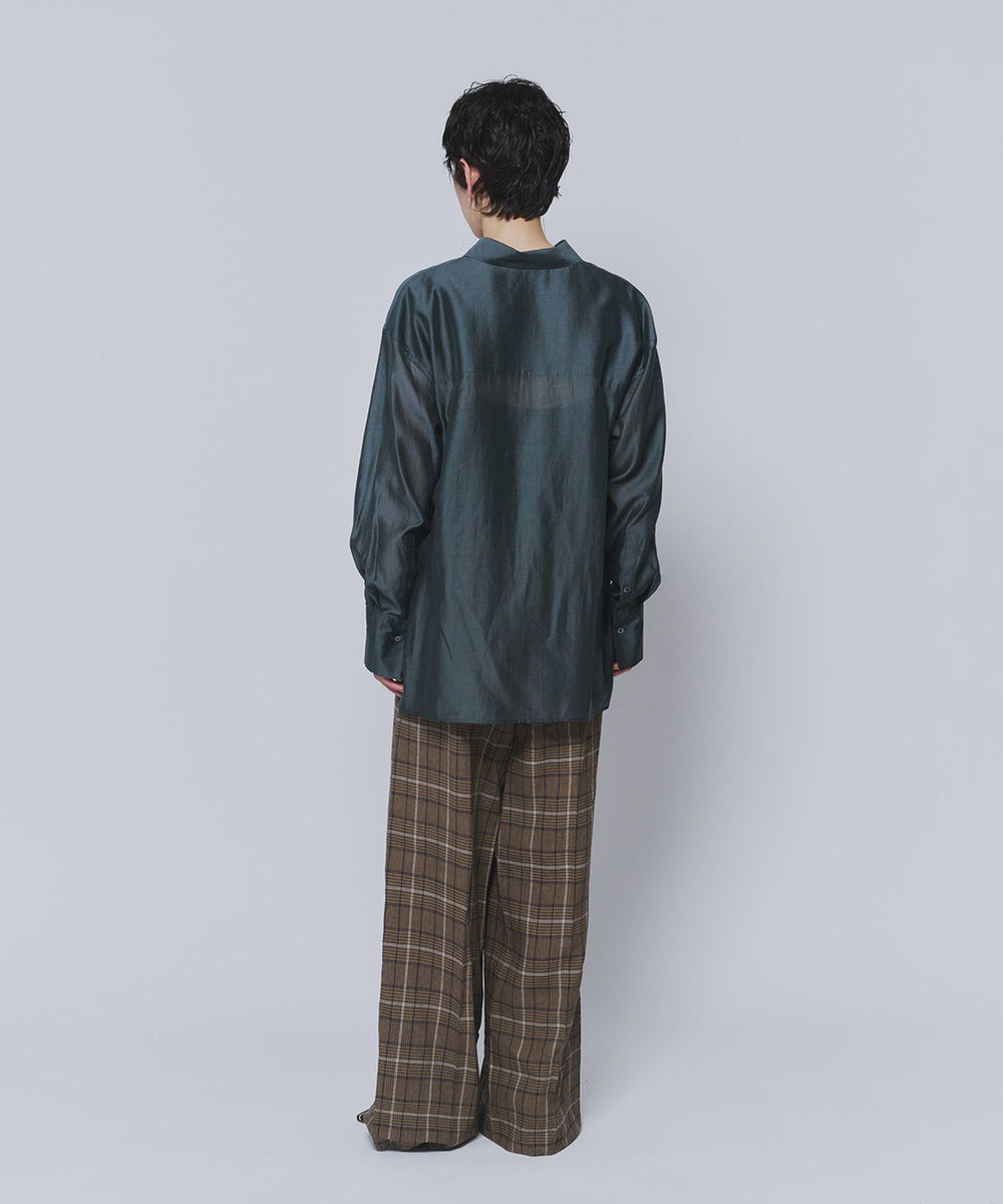1er Arrondissement シアーテンセルシャツ グリーン