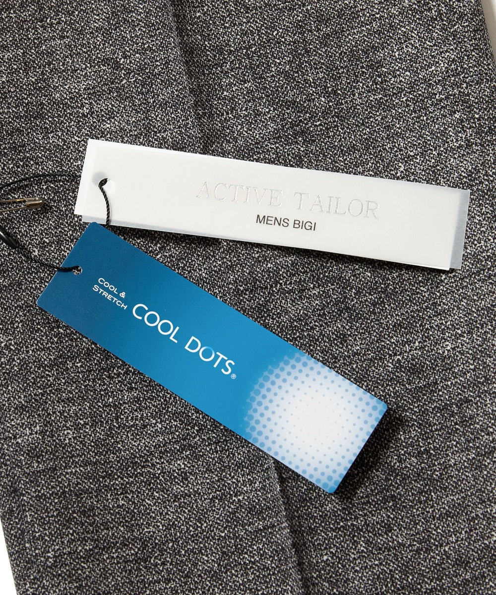 MEN'S BIGI 【ACTIVE TAILOR】COOL DOTSメランジプリントスラックス<セットアップ対応> ブラック