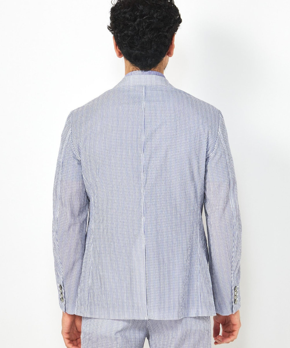 MEN'S BIGI 【ACTIVE TAILOR】3Dサッカープリントテーラードジャケット<セットアップ対応> ブルー系その他