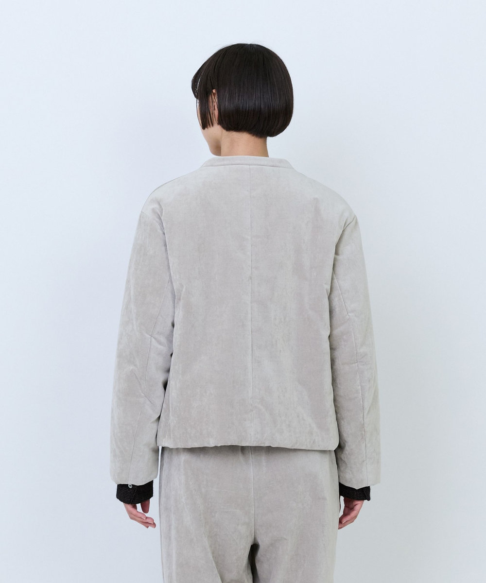 LOISIR シャンブレーベルベットパディングジャケット ベージュ